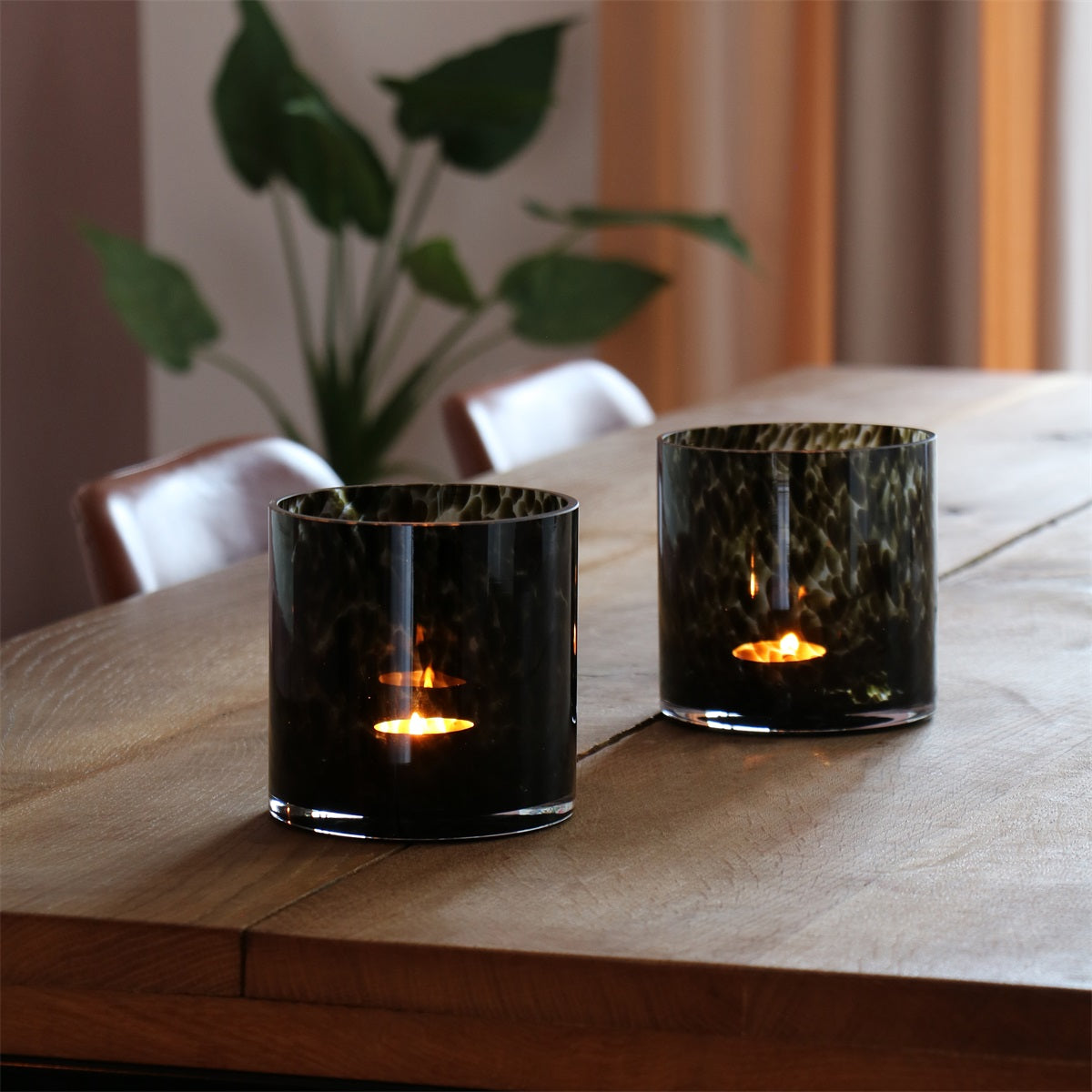 Waxinelicht houder - Celtic Cheetah Grey - Ø12cm - 2 stuks - Silkartflowers.com