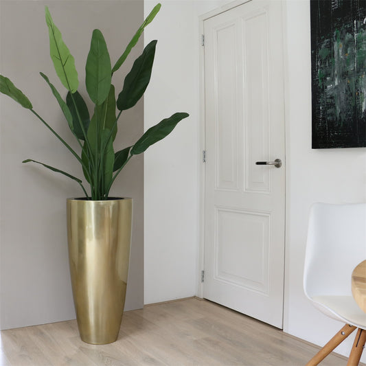 Fiberstone Kentucky hoge pot - Goud - Silkartflowers.com