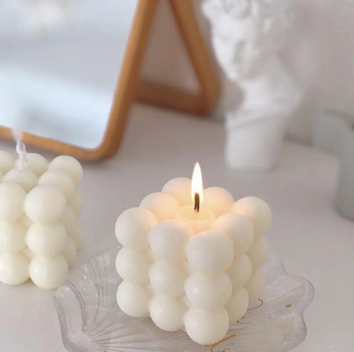 Kaars - Bubble - Wit - Silkartflowers.com