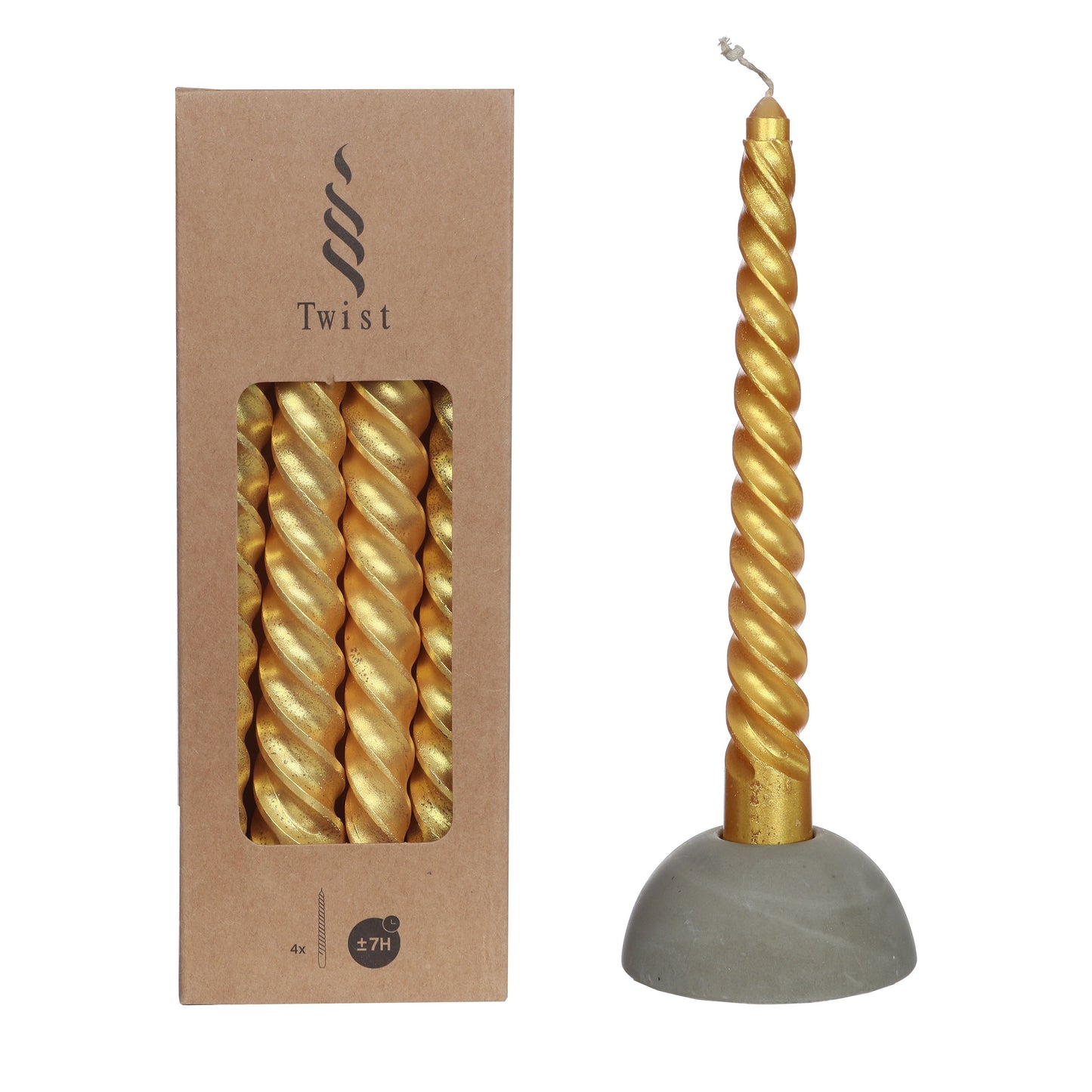Twist kaarsen - set 4 - Silkartflowers.com