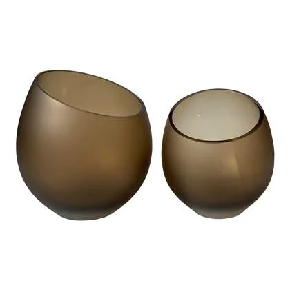 Waxinelichthouder - Moho Satin Taupe - 2 stuks - Silkartflowers.com